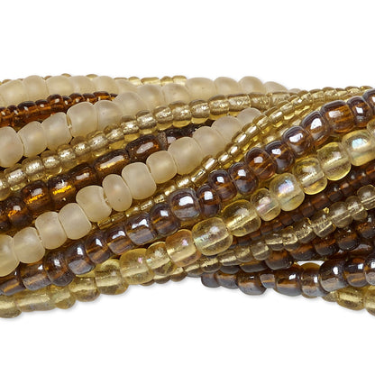 Mixed Browns Glass Seed Bead Mix — 20 Strands (3,300-3,600 beads)
