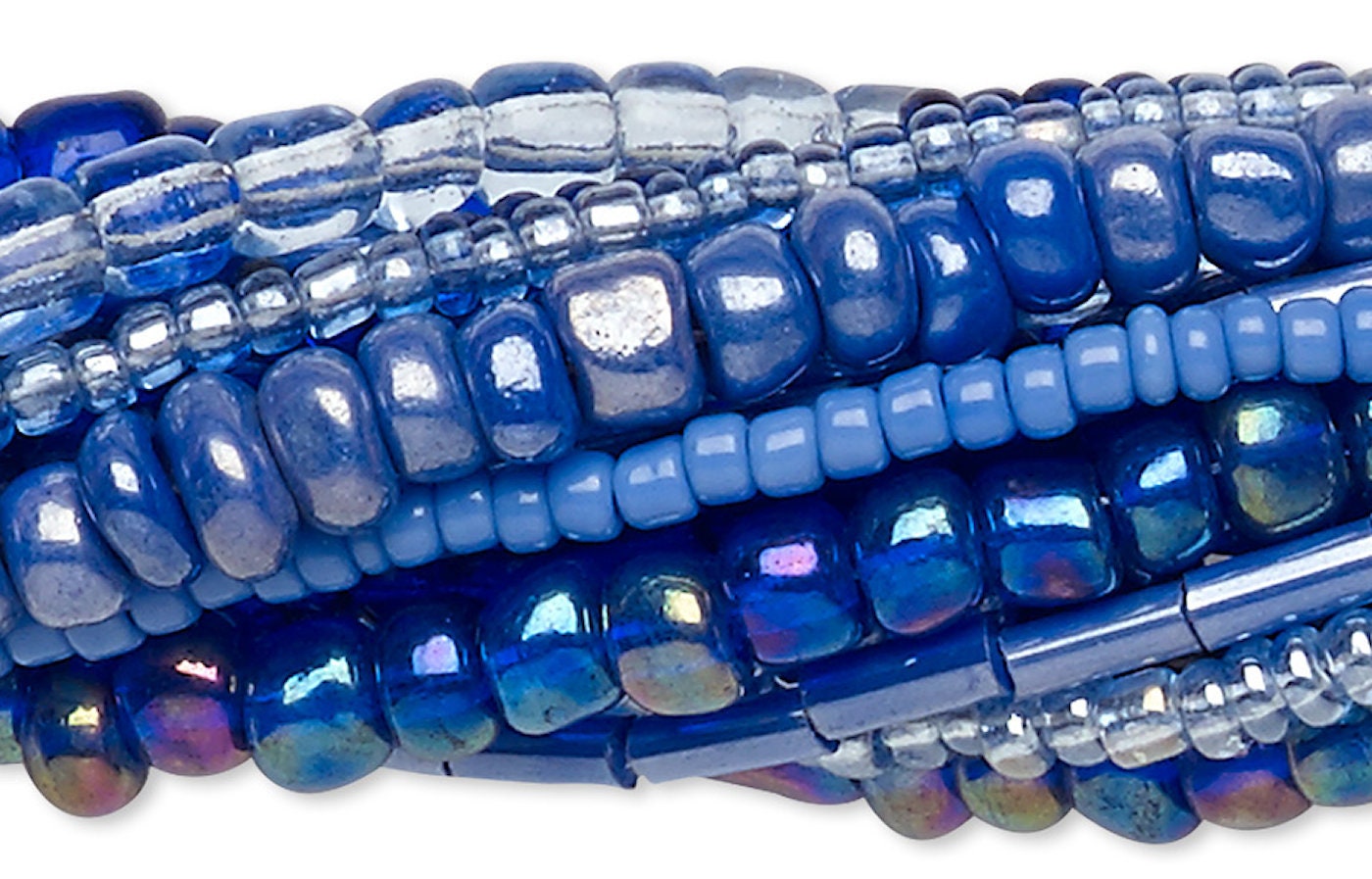 Cobalt Blue Glass Seed & Bugle Bead Mix — 10 Strands (1,100-1,700 beads)