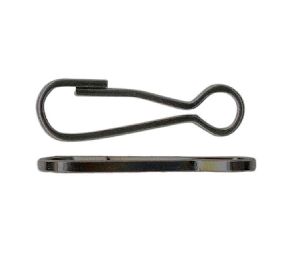 Two black metal straps on a white background