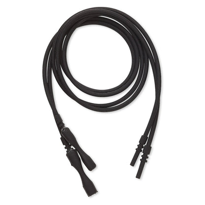 Black Silicone Rubber Necklace Cord 18" with Locking Clasp 2mm — Pack of 4