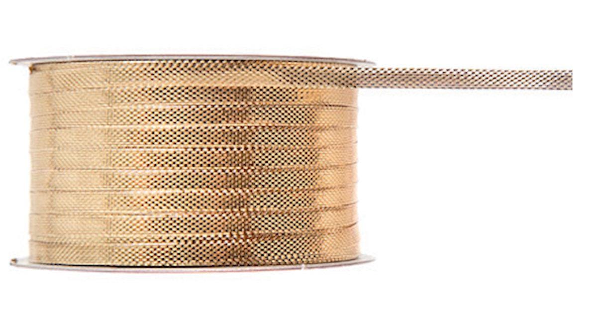 Berwick Metalique Metallic Gold Polyester Ribbon 3.5mm — 50 Yard Spool
