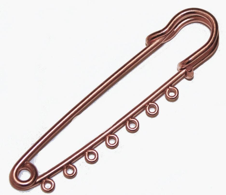 Copper Plated Steel Kilt Pins 2" with 7 Loops — 12 pcs