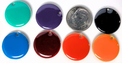 Silver Plated Brass & Epoxy Double-Sided Round Drop Charm Mix 18mm — 40 pcs