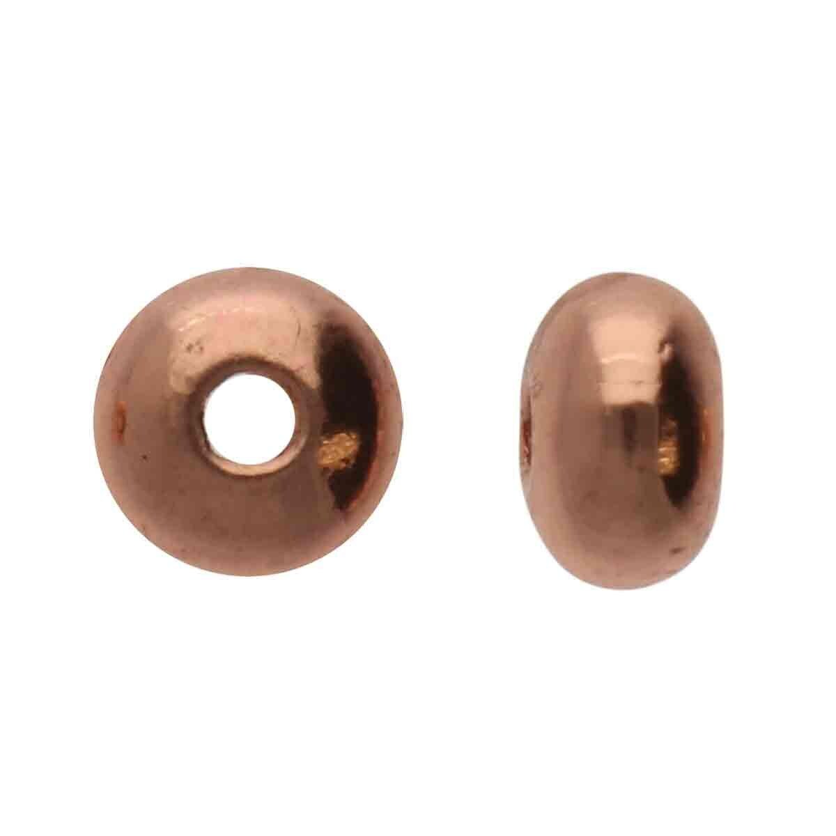 Copper Plated Smooth Rondelle Beads: 3x2mm (144 pc)