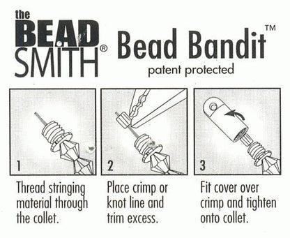 Bead Bandit, 36 Silver Plated BeadSmith 4x8mm Bead Bandits End Caps to Hide Crimp Bead OR Knot
