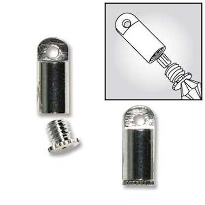 Bead Bandit, 36 Silver Plated BeadSmith 4x8mm Bead Bandits End Caps to Hide Crimp Bead OR Knot
