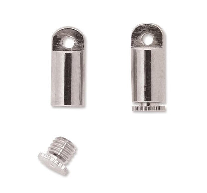 Bead Bandit, 36 Silver Plated BeadSmith 4x8mm Bead Bandits End Caps to Hide Crimp Bead OR Knot