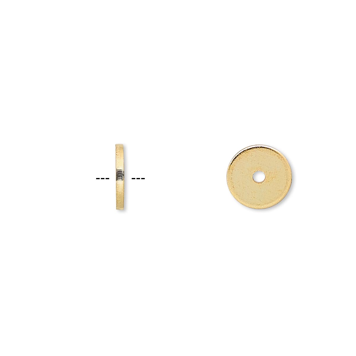 Gold Plated Steel Heishi Disc Spacer Beads 8x1mm - 100 pcs