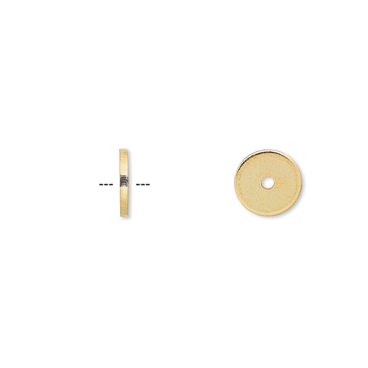 Gold Plated Steel Heishi Disc Spacer Beads 8x1mm - 100 pcs
