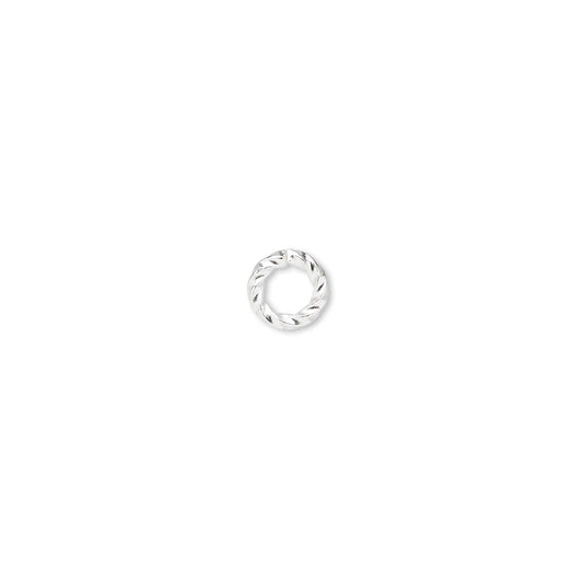 Silver Plated Brass Twisted Round Jump Rings 16 Gauge 6mm 8mm or 10mm - 100 pcs