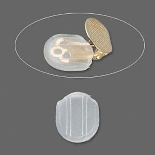 Clear Soft Plastic Clip-On Earring Comfort Pads, 13.5x12mm