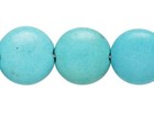 Blue Magnesite Flat Round Beads 10-11mm - 1 Strand