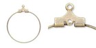 Antiqued Gold Plated Brass Round Beading Hoop Earrings 30mm