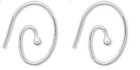 Silver Plated Brass Oval Swirl Ear Wires 16x12mm Open Loop