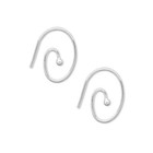 Silver Plated Brass Oval Swirl Ear Wires 16x12mm Open Loop