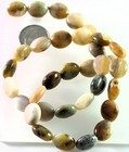 Yellow Botswana Agate Puffed Oval Beads 10x12mm - 1 Strand
