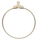 Antiqued Gold Plated Brass Round Beading Hoop Earrings 30mm