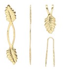 Gold Plated Brass Glue-On Y Leaf Bail 39x7mm 20mm Grip