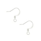 Silver Plated Brass Flat Fishhook Ear Wires 17mm 22 Gauge