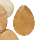 Golden Calcite Half-Drilled Puffed Teardrop Drops 20-21mm - 10 Drops