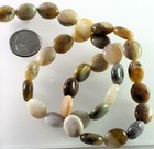 Yellow Botswana Agate Puffed Oval Beads 10x12mm - 1 Strand