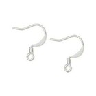 Silver Plated Brass Flat Fishhook Ear Wires 17mm 22 Gauge