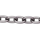 Anodized Aluminum Cable Chain, Gunmetal, 15x10mm Links, 5 Feet