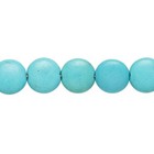 Blue Magnesite Flat Round Beads 10-11mm - 1 Strand