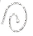 Silver Plated Brass Oval Swirl Ear Wires 16x12mm Open Loop
