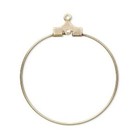 Antiqued Gold Plated Brass Round Beading Hoop Earrings 30mm