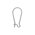 Stainless Steel Kidney Ear Wires 25mm Open Loop 21 Gauge