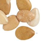 Golden Calcite Half-Drilled Puffed Teardrop Drops 20-21mm - 10 Drops
