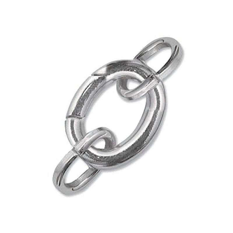 Clasp, 2 Large Silver Plated 20x16mm Self Closing Hinged Bail Clasps