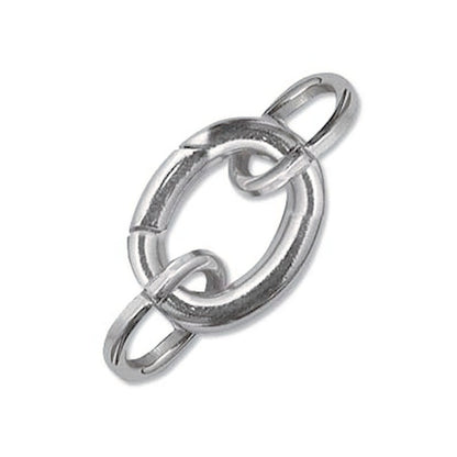 Clasp, 2 Large Silver Plated 20x16mm Self Closing Hinged Bail Clasps