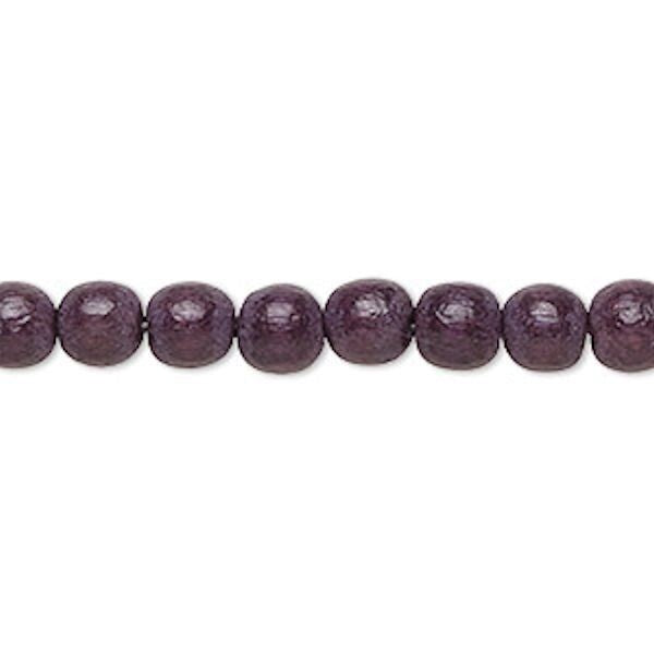 Dyed & Waxed Wood Round Beads 6mm - 2 Strands (approx. 140 pcs)