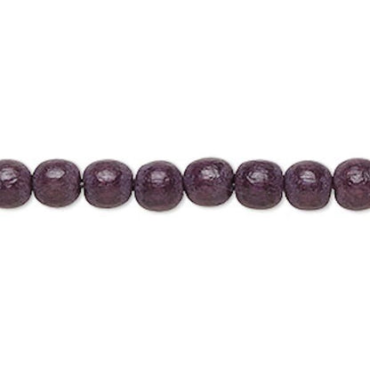 Dyed & Waxed Wood Round Beads 6mm - 2 Strands (approx. 140 pcs)