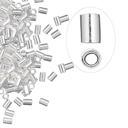 Sterling Silver Seamless Cut Tube Crimp Beads, 3x2mm