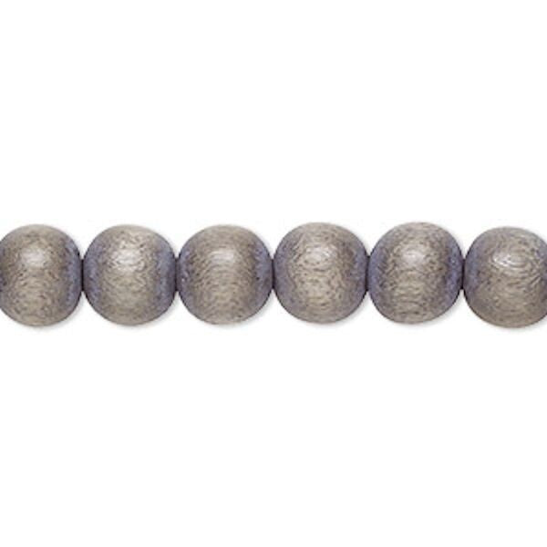 Dyed & Waxed Wood Round Beads 7-8mm - 2 Strands (approx. 108 pcs)