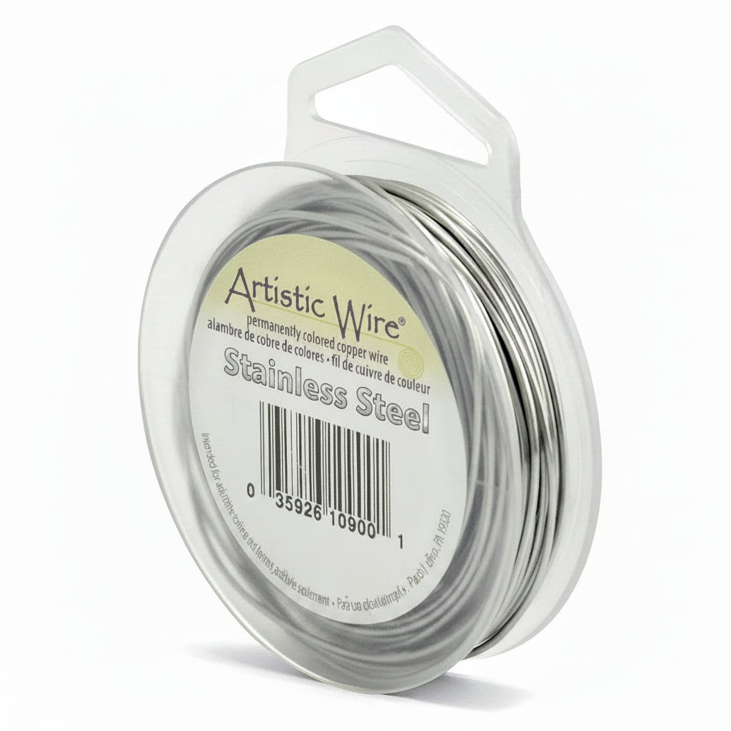 Artistic Wire Stainless Steel Round Wire, 22 Gauge (0.71mm), 15 Yards