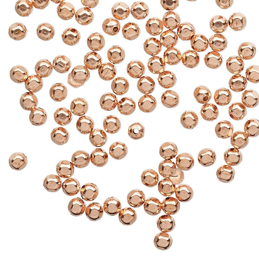 Solid Copper Hexagon Spacer Beads, 3x2.5mm, 100 pcs