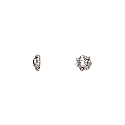 Bead Cap, 24 Antiqued Silver Pewter 6x2mm Round Bead Caps to Fit 4-6mm Beads