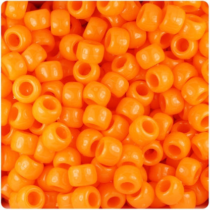Opaque Orange Acrylic Pony Beads, 9x6mm - 720 Count