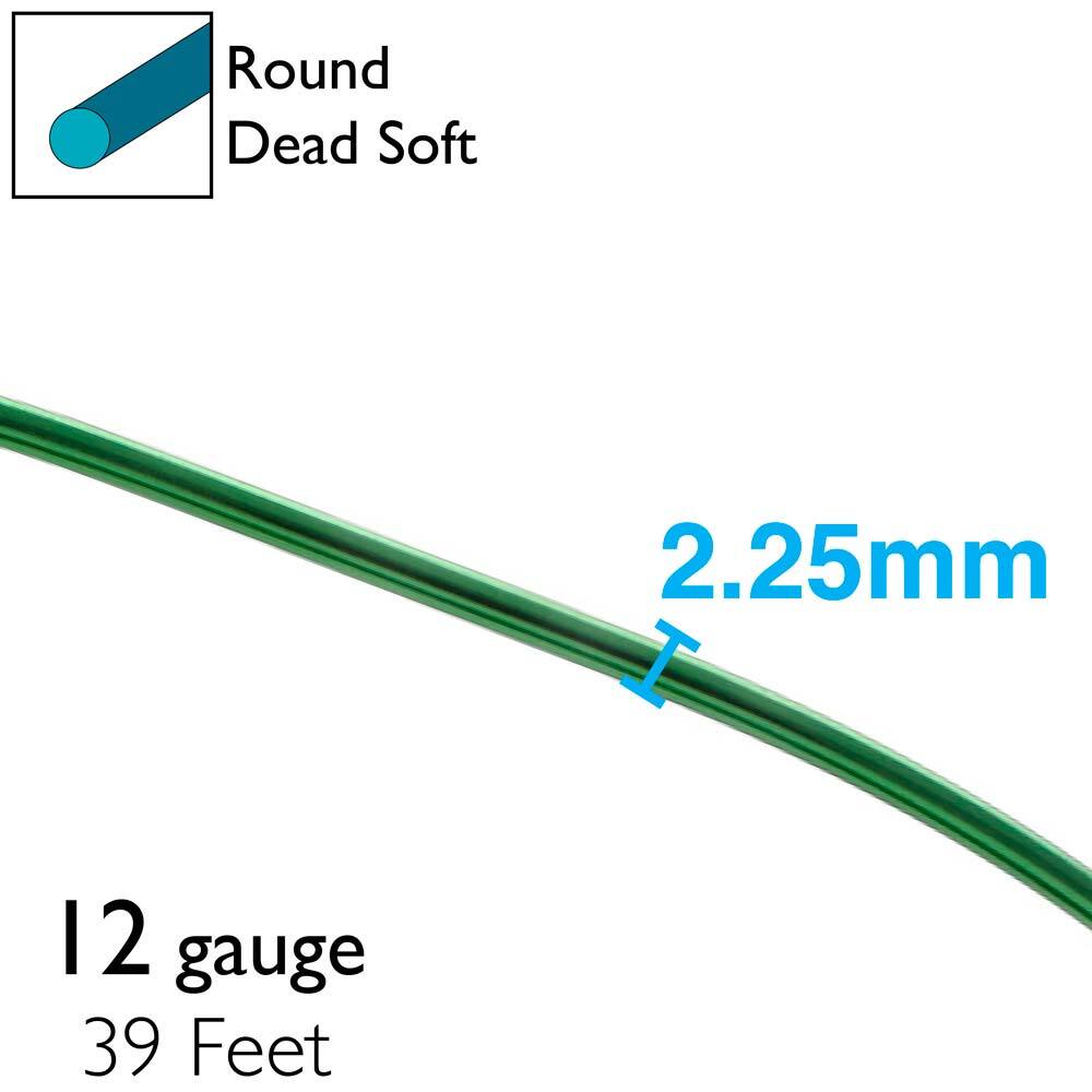 BeadSmith Anodized Aluminum Wire 12 Gauge - 39 Feet
