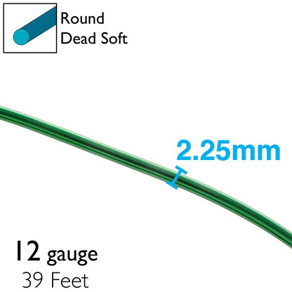 BeadSmith Anodized Aluminum Wire 12 Gauge - 39 Feet