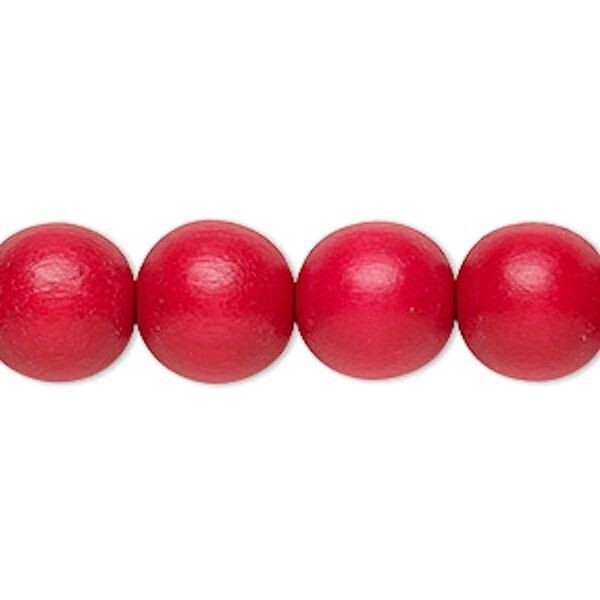 Cheesewood Round Beads, Dyed & Waxed, 11-12mm, 2 Strands, Approx. 70 Beads