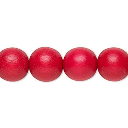 Cheesewood Round Beads, Dyed & Waxed, 11-12mm, 2 Strands, Approx. 70 Beads