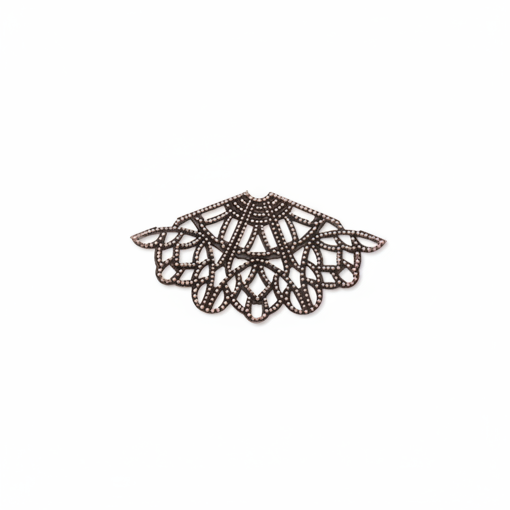 Antiqued Brass Filigree Fan Link Connectors 42x22mm - 10 pcs