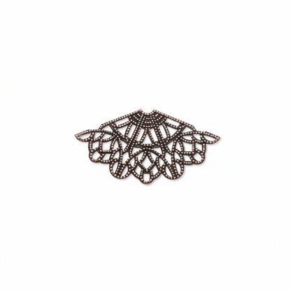Antiqued Brass Filigree Fan Link Connectors 42x22mm - 10 pcs