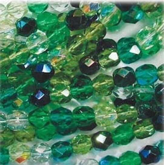Czech Fire Polished Glass Round Beads, 8mm, 50 pcs