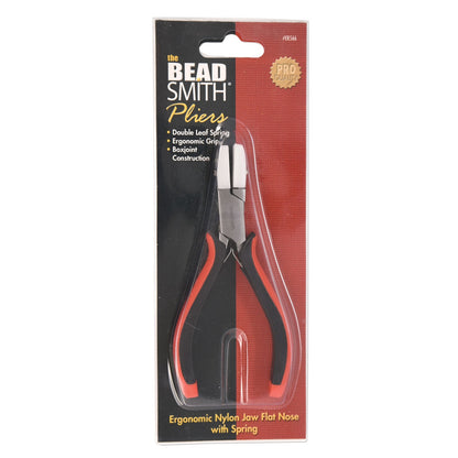 BeadSmith Superfine Ergo Double Nylon Jaw Flat Nose Pliers 5"